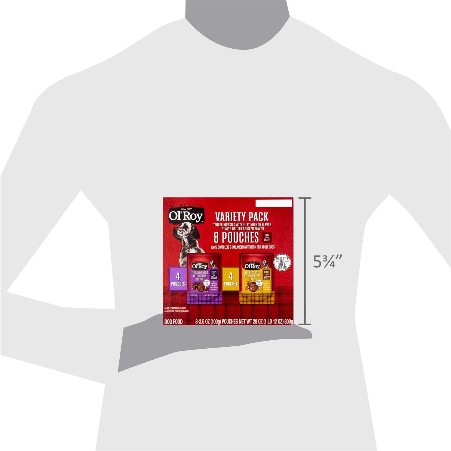 Ol’ Roy Cuts in Gravy Wet Dog Food Variety Pack, Tender Morsels Filet Mignon Flavor and Tender Morsels Grilled Chicken Flavor - Healthber