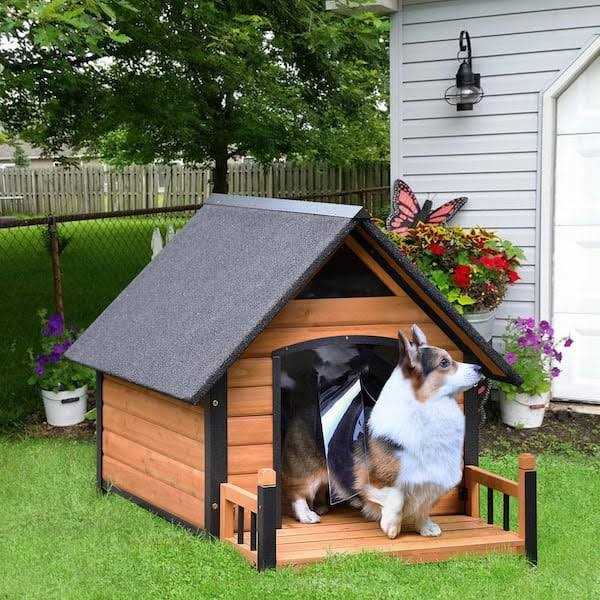 Aivituvin Outdoor Dog House with Porch Strong Iron Frame - Healthber