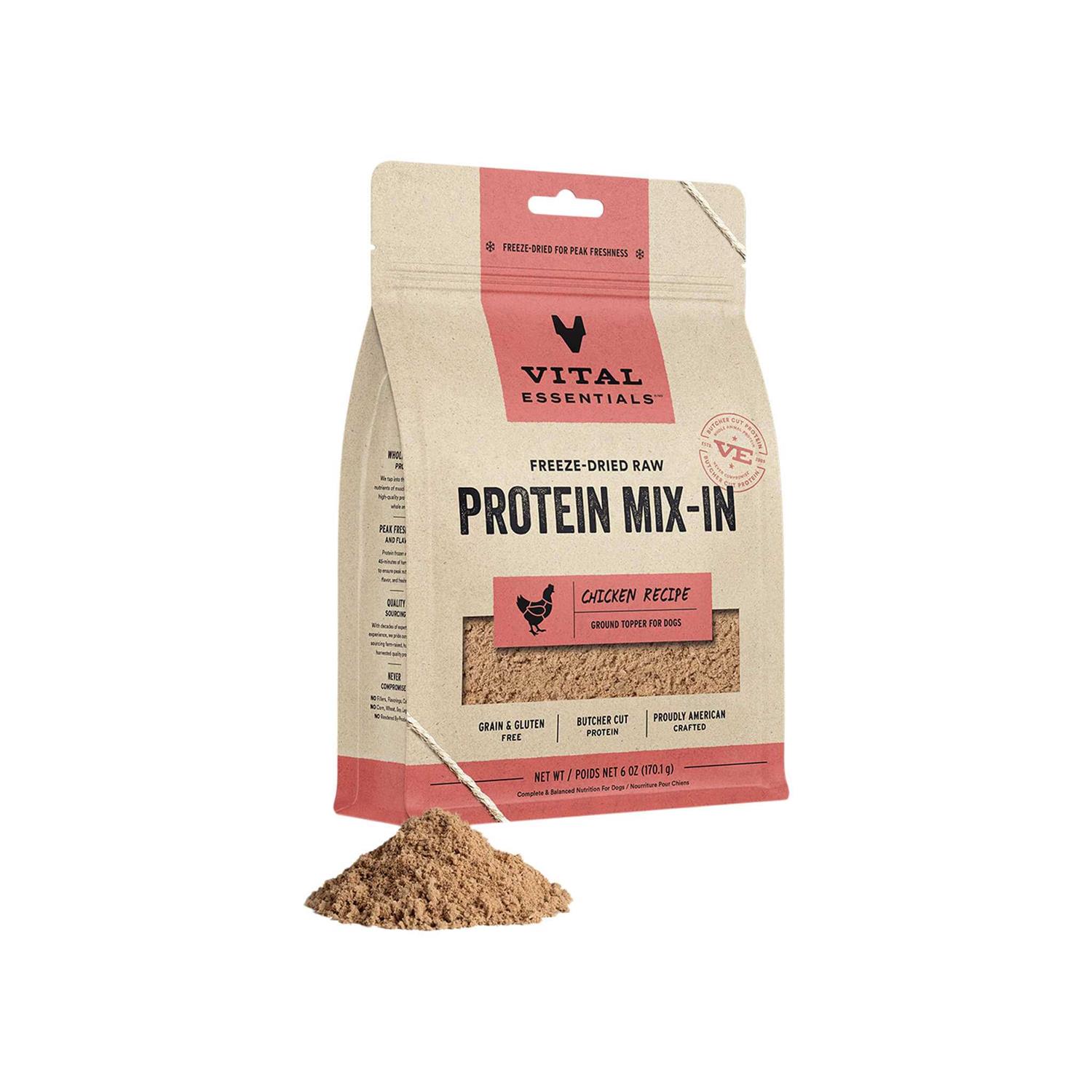 Vital Essentials Freeze-Dried Raw Protein Mix-In Ground Chicken Topper - Healthber