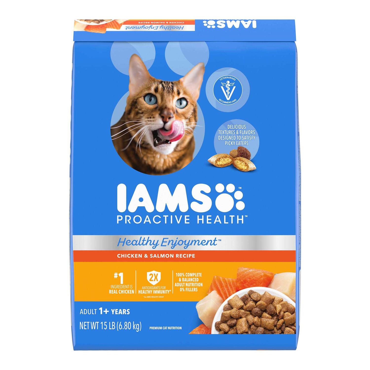Iams Healthy Enjoyment Chicken & Salmon Dry Cat Food - Healthber