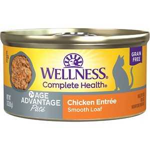 Wellness Complete Health Age Advantage Chicken Pate Wet Cat Food, 3-oz can, 24 count - Healthber