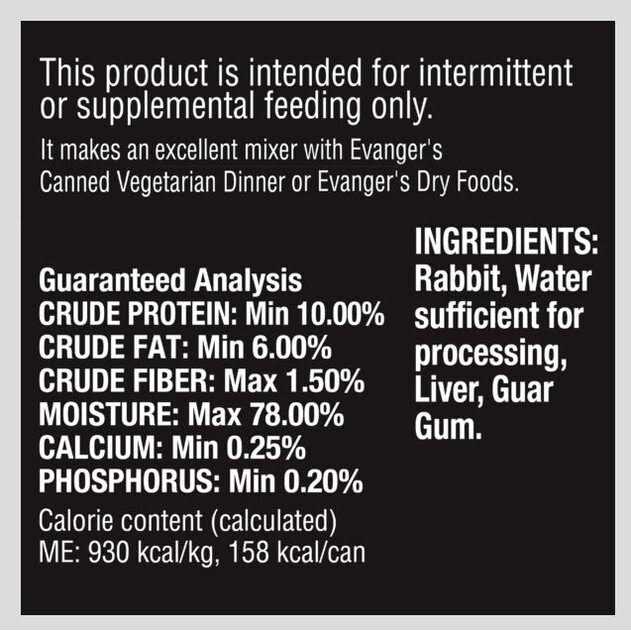 Evangers Grain Free Rabbit Canned Dog and Cat Food - Healthber