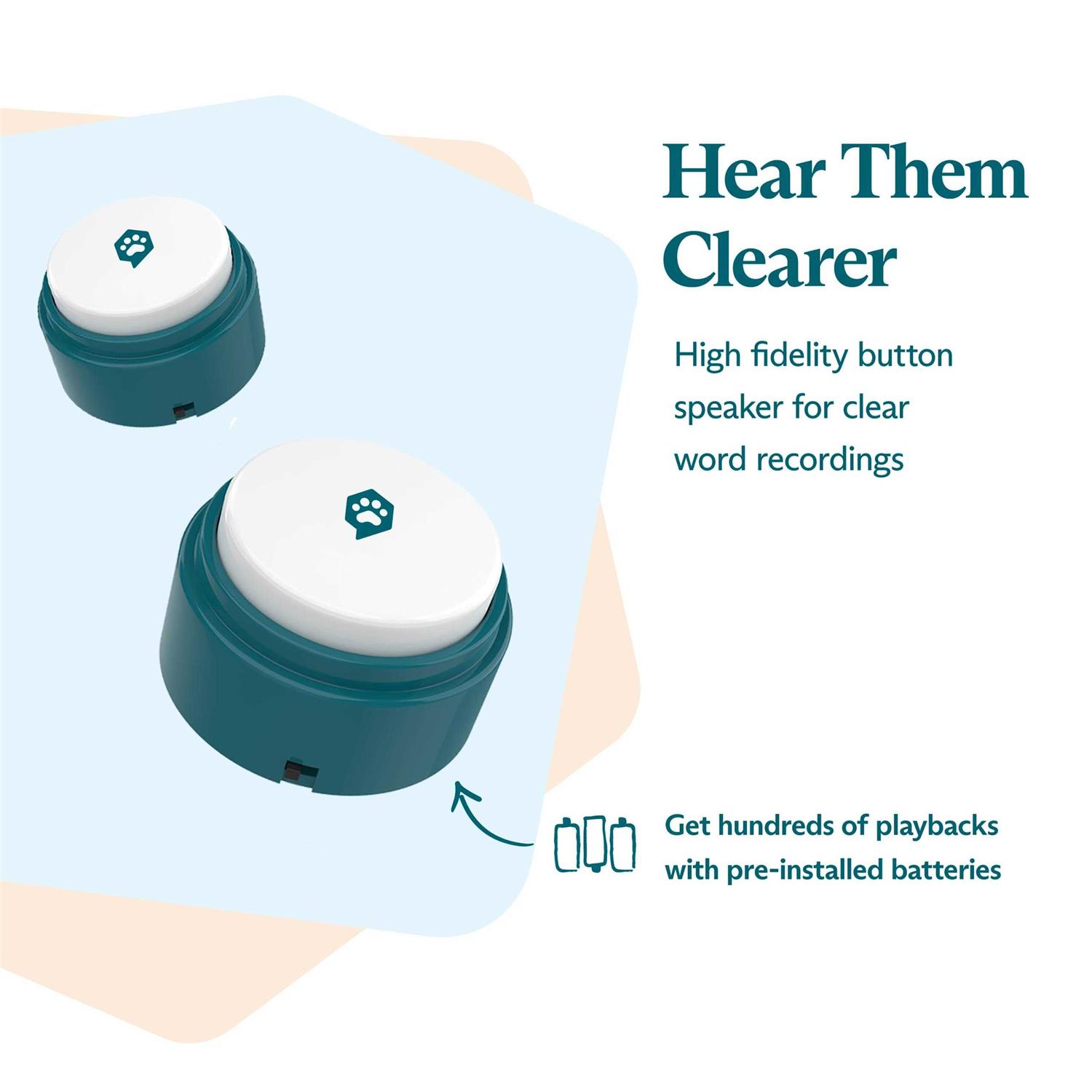 FluentPet Basic Buttons 6 Pack Talking Buttons to Communicate with Pets - Healthber