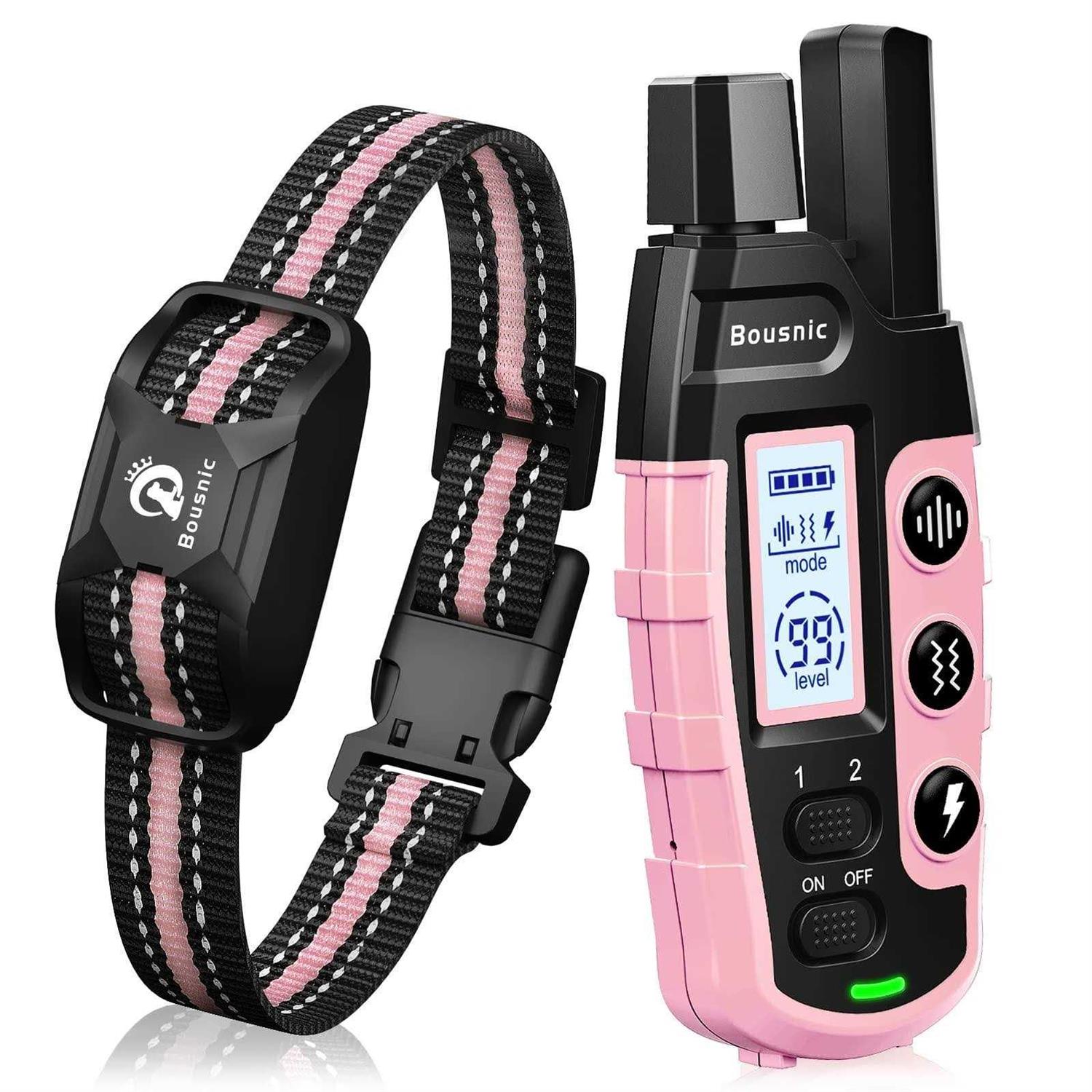Bousnic Dog Shock collar 3300Ft Dog Training collar with Remote for 5-120lbs Small Medium Large Dogs Rechargeable - Healthber