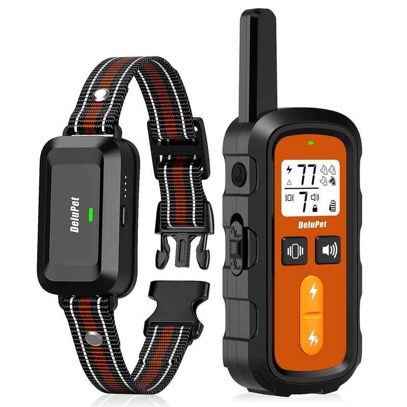 Delupet Dog Training Collar Dog Shock Collar with Remote 1600FT, Waterproof Collar, 3 Training Modes and 4 Channels - Healthber