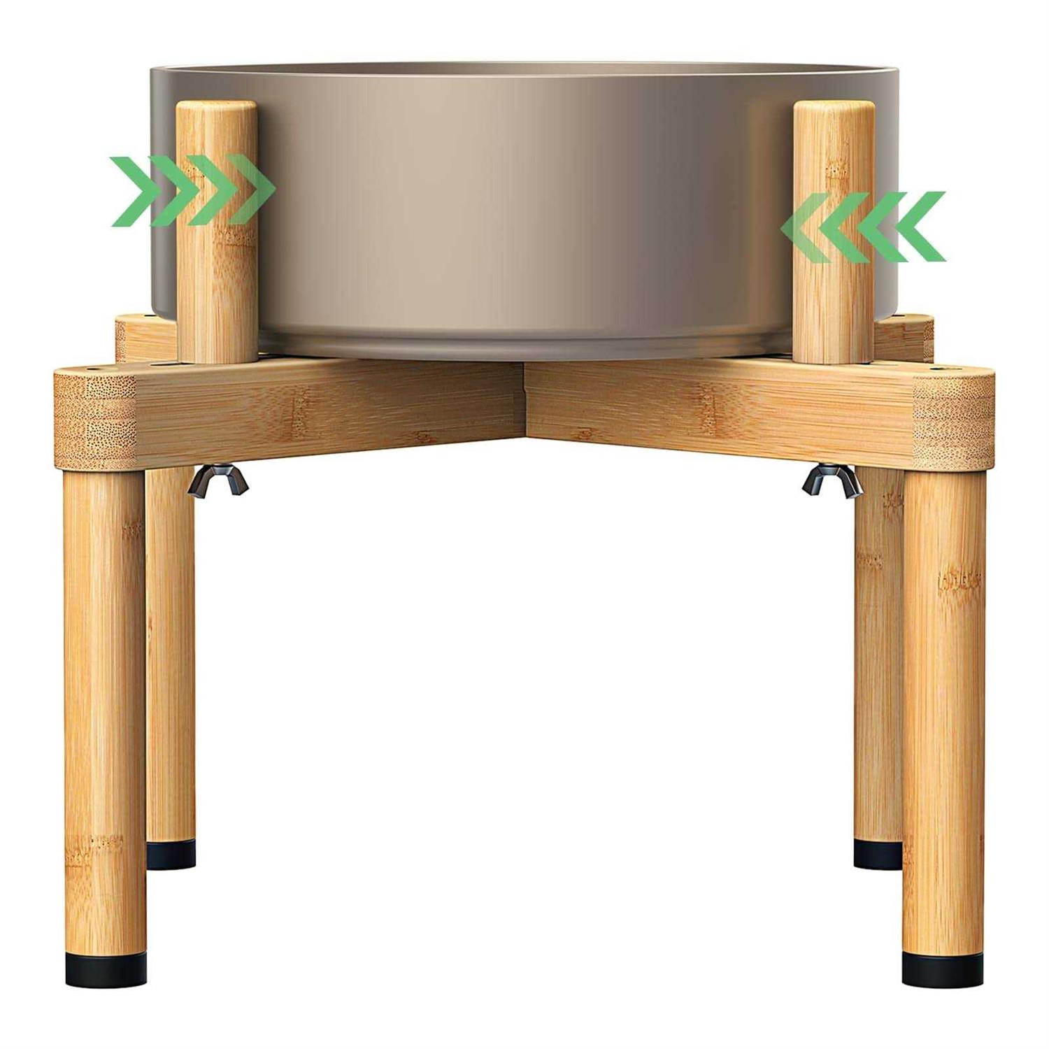 Vantic Dog Bowl Stand Adjustable Elevated Dog Food Stand For 65-11 Wide Bowls - Healthber