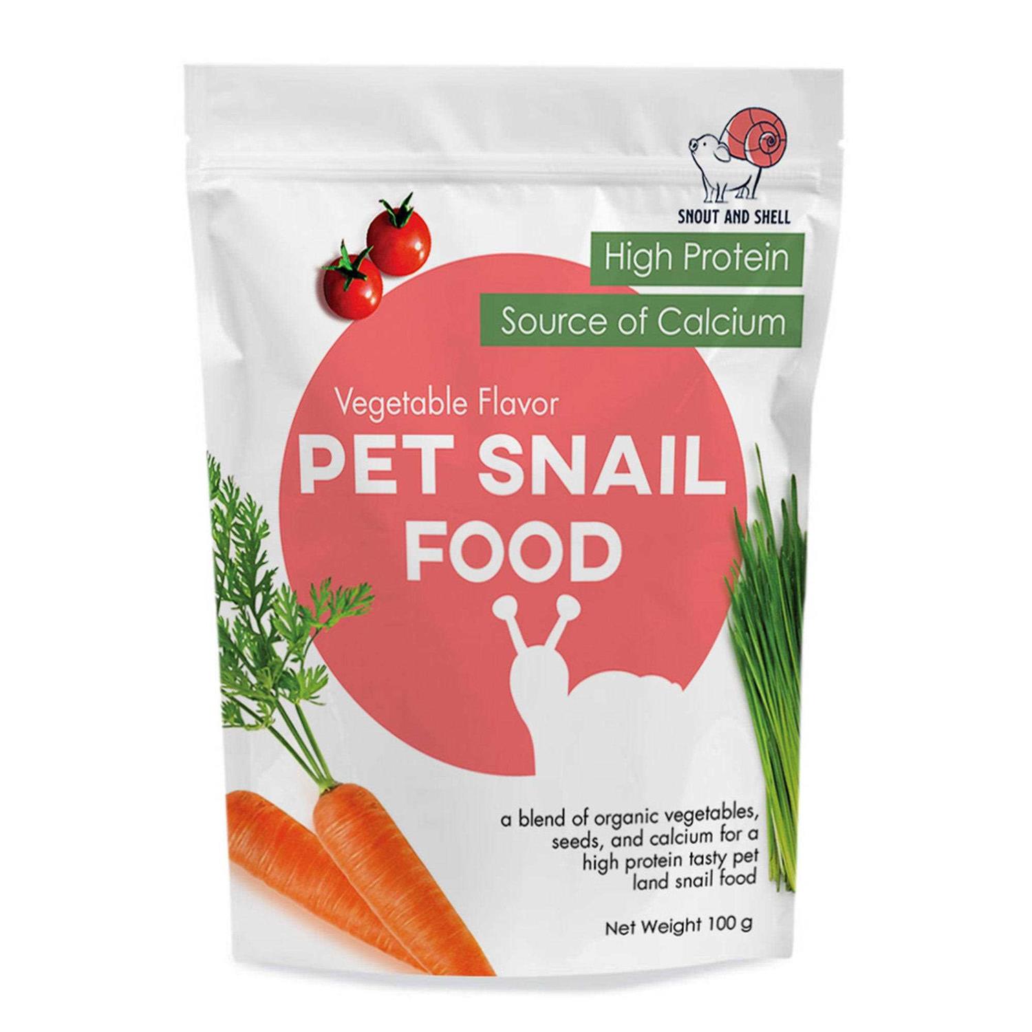 Snout & Shell Vegetable Flavored Pet Land Snail Food Tasty High-Protein - Healthber