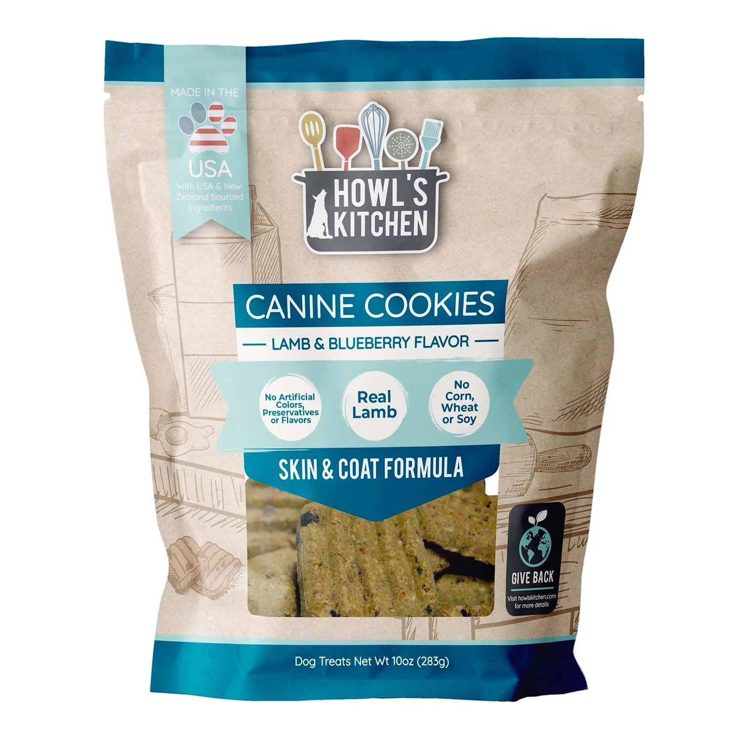 Howl's Kitchen Lamb & Blueberry Cookies, 10 oz - Healthber