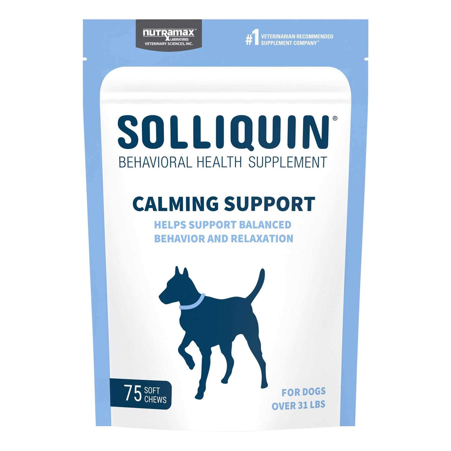 Nutramax Solliquin Calming Behavioral Health Supplement for Large Dogs - Healthber
