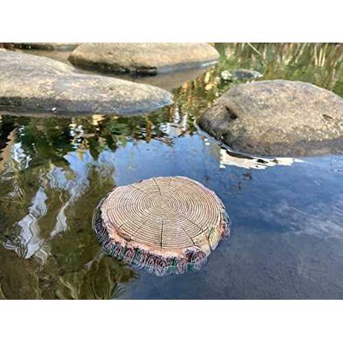 AQUA KT Aquatic Turtle Round Floating Dock Tortoise Bearded Dragon Basking Platform with Suction cup for Reptile Aquatic Aquarium Decoration - Healthber