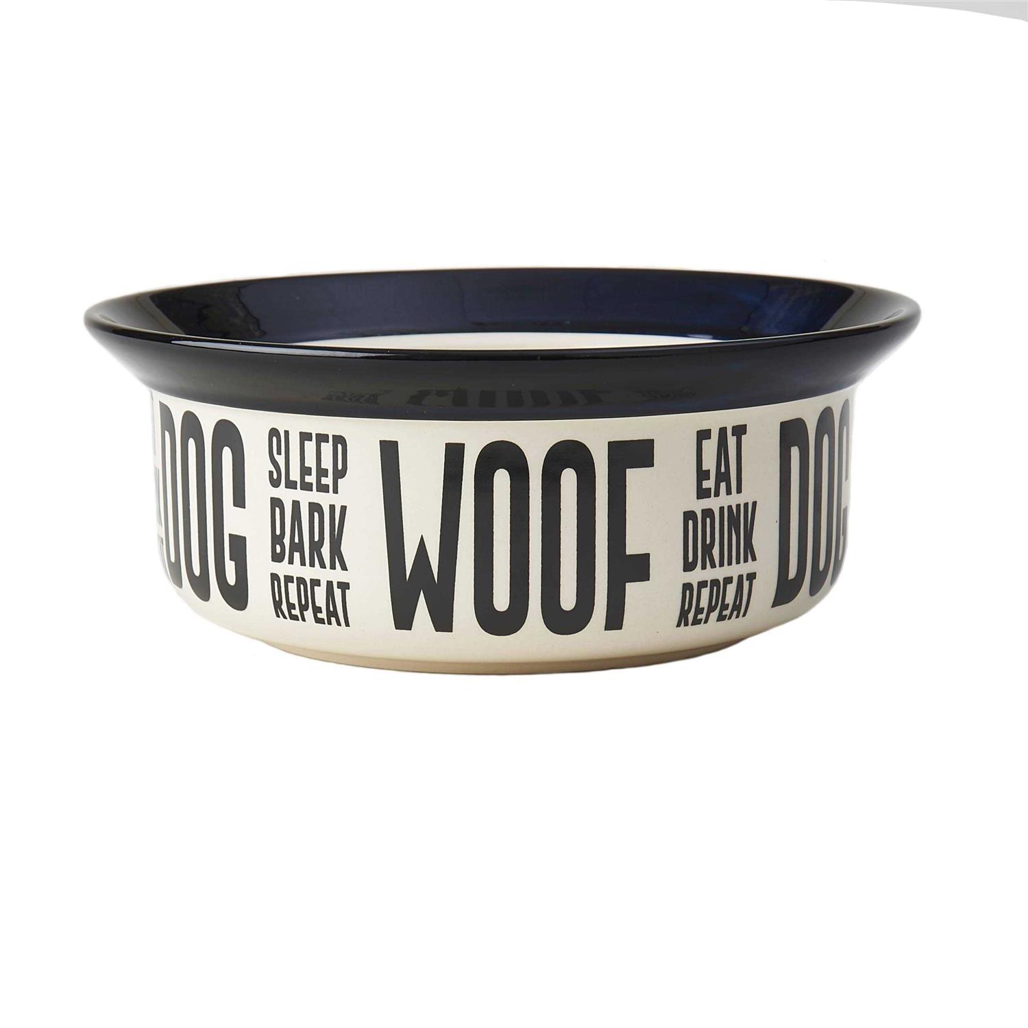 Petrageous Designs Eat Drink Repeat Stoneware Dog Bowl - Healthber