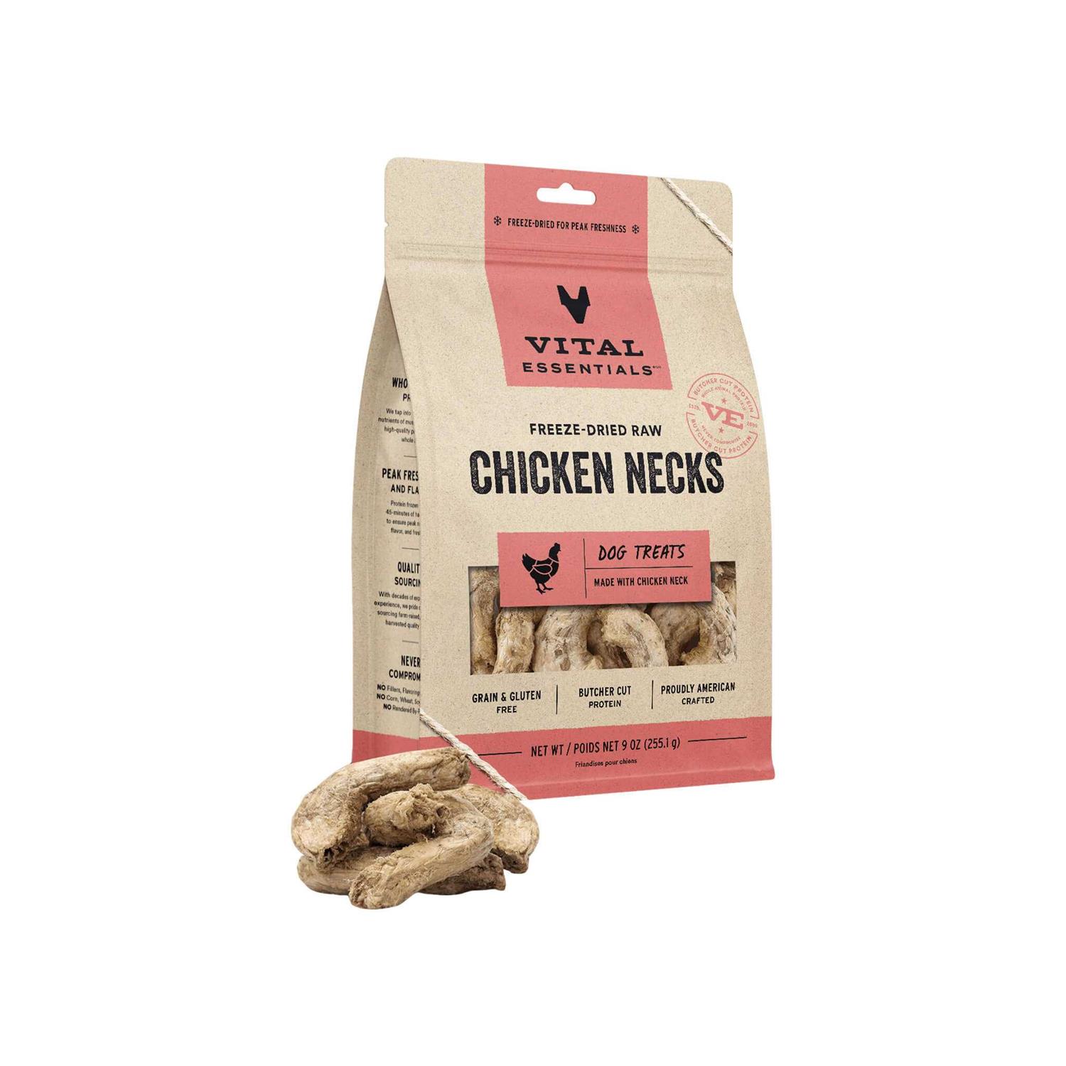 Vital Essentials Chicken Necks Freeze-Dried Raw Dog Treats - Healthber