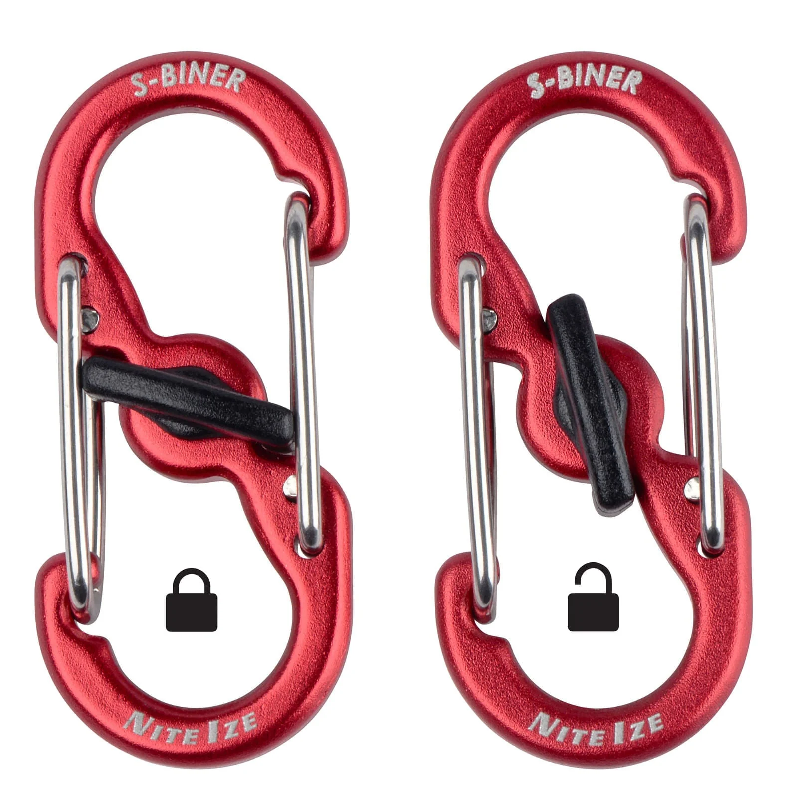 Locking Aluminum S-Biner, 2-pack - Healthber
