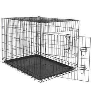 Pet Republic 303642Inches Double Door Dog Crate Folding Metal Wire Dog Kennel Cage with Tray for Smallmediumlarge Dogs Indoor Outdoor Travel - Healthber