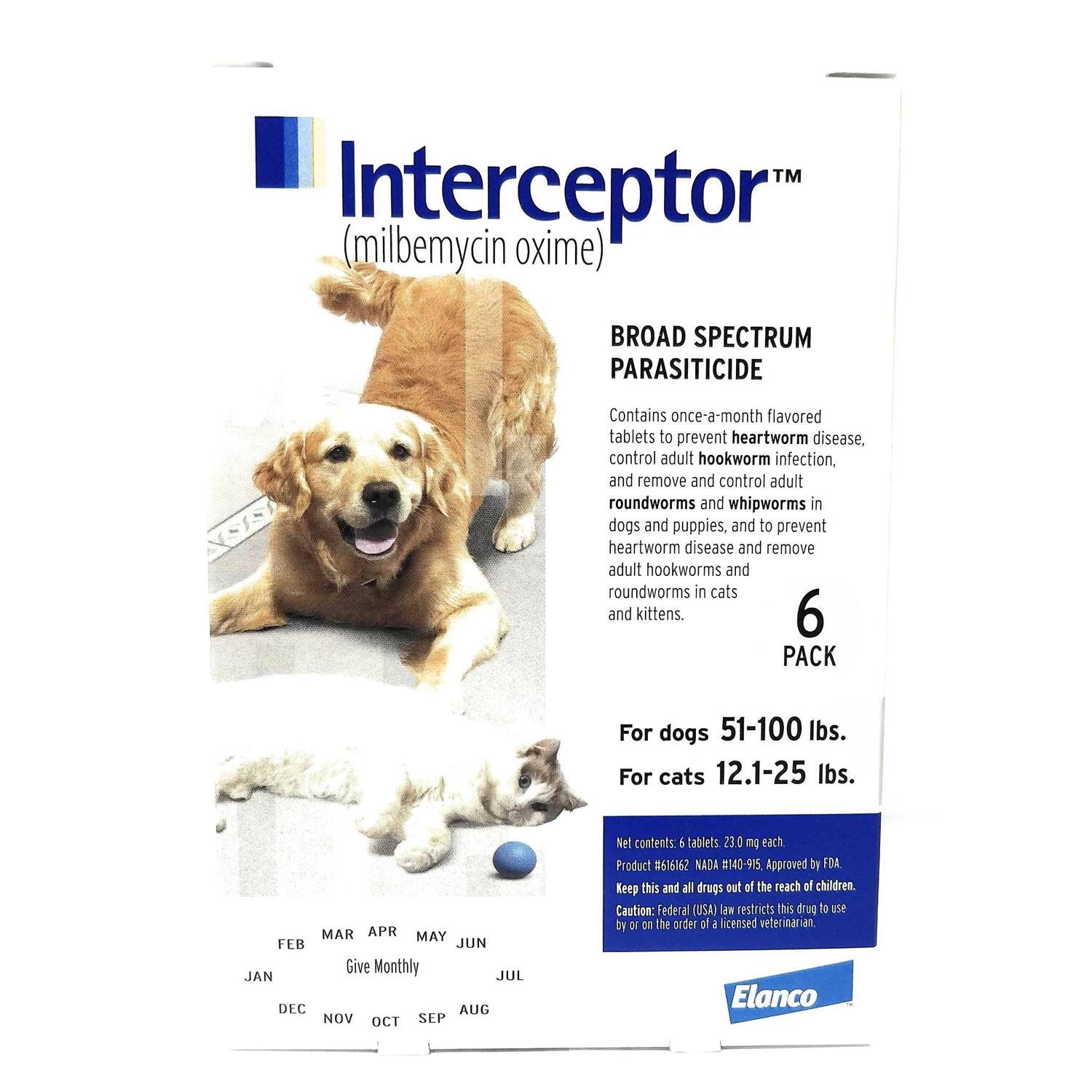 Interceptor Dogs 12 Month Supply - Healthber