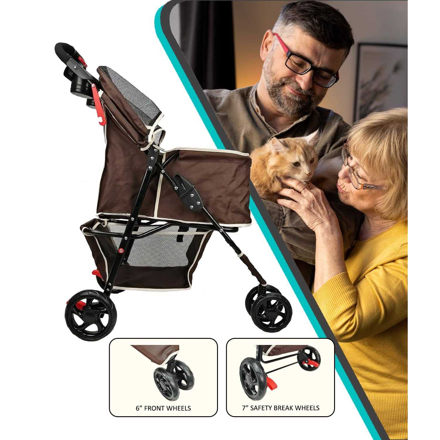 AmorosO Single Jogger Pet Stroller - Healthber
