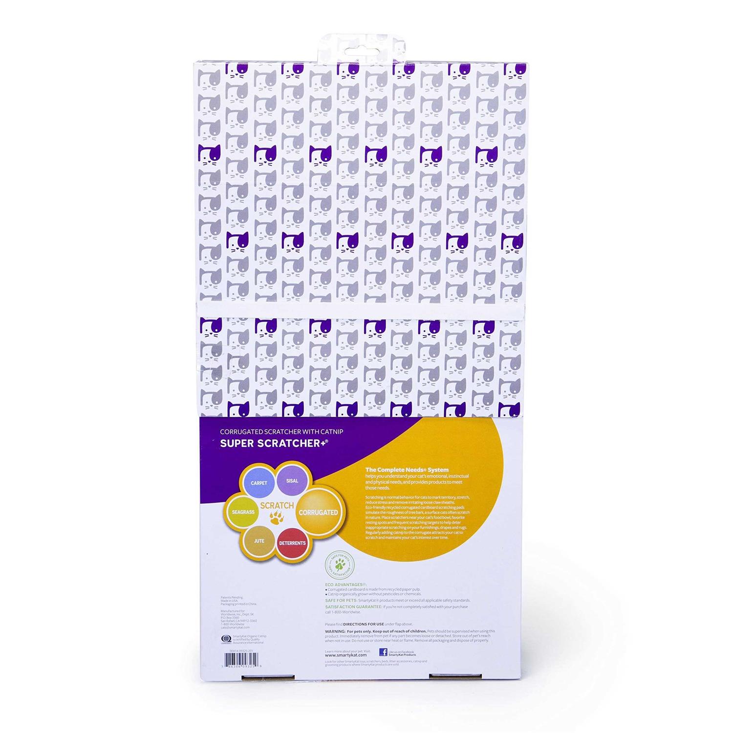 SmartyKat Super Scratcher+ Double Wide Corrugate with Catnip - Healthber