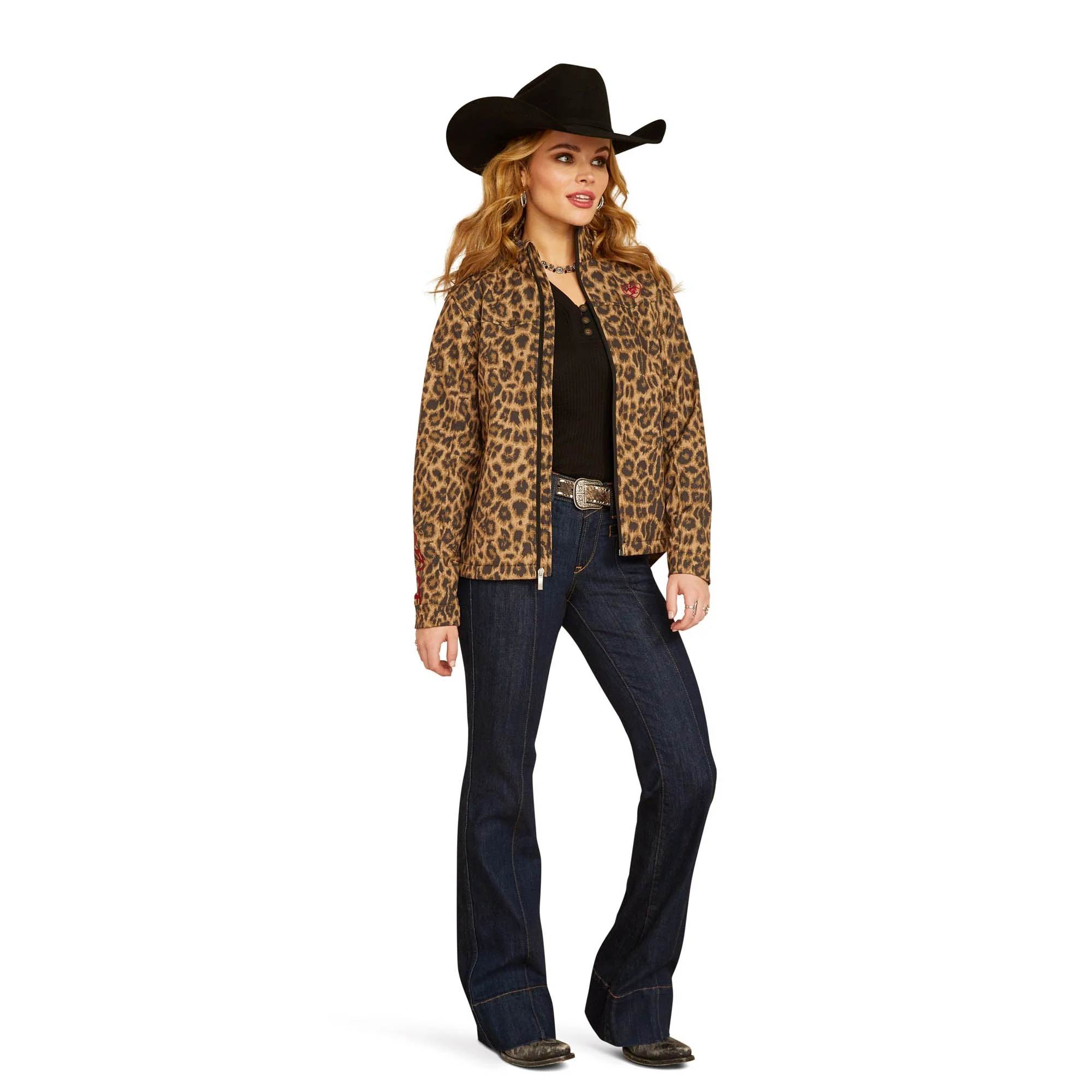 Ariat Women's Team Softshell Print Jacket, Lila Leopard - Healthber
