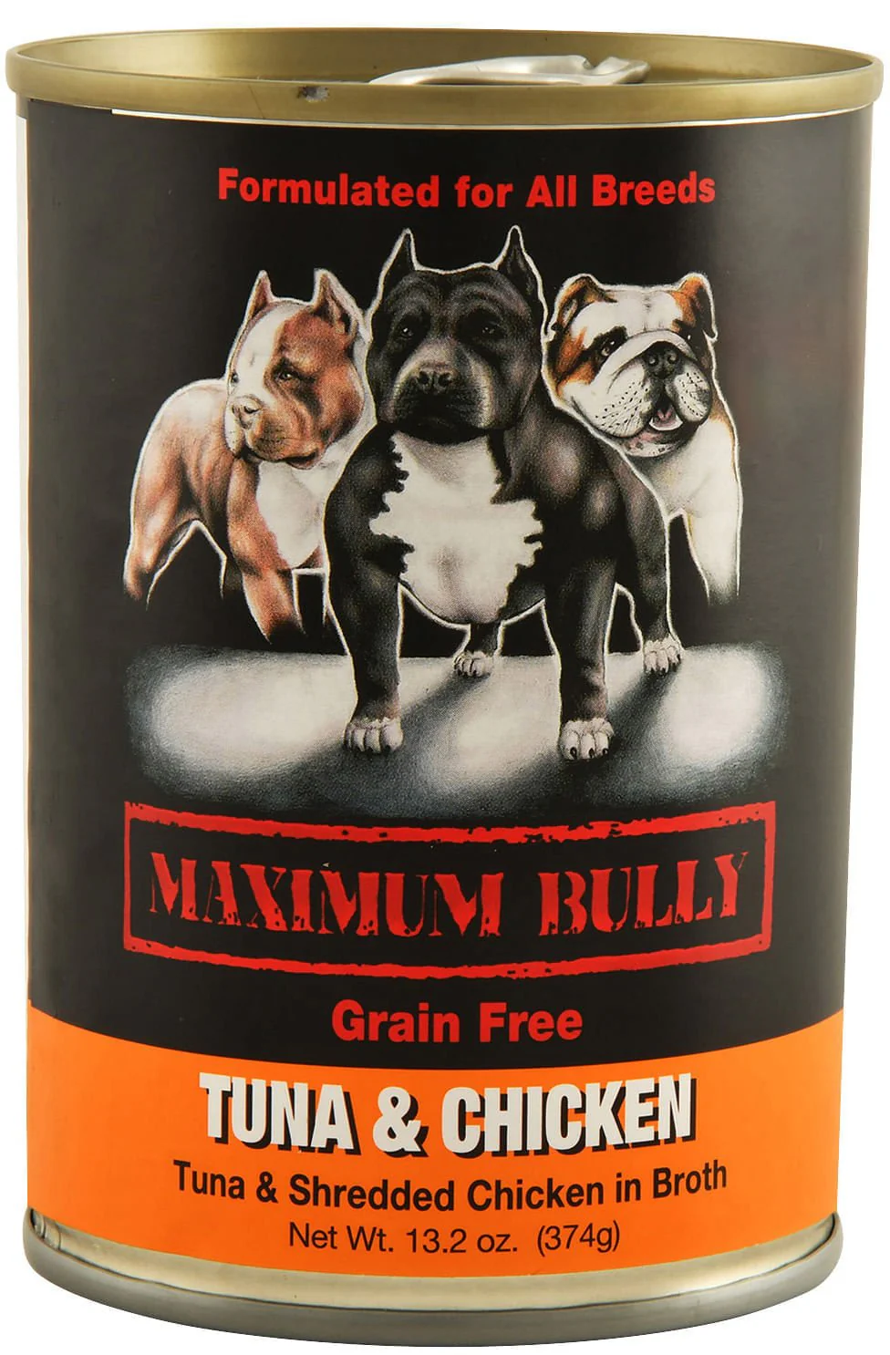 Maximum Bully Tuna & Shredded Chicken in Broth, 13.2 oz - Healthber