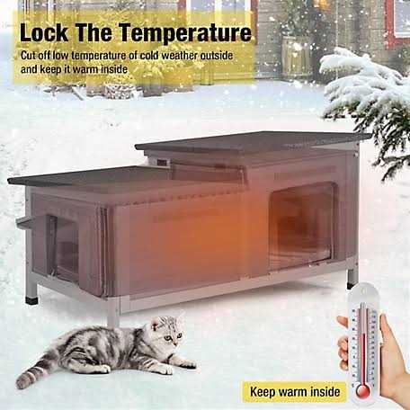 aivituvin Insulated Cat House for Outside Winter Warm Liner Inside AIR93-IN - Healthber