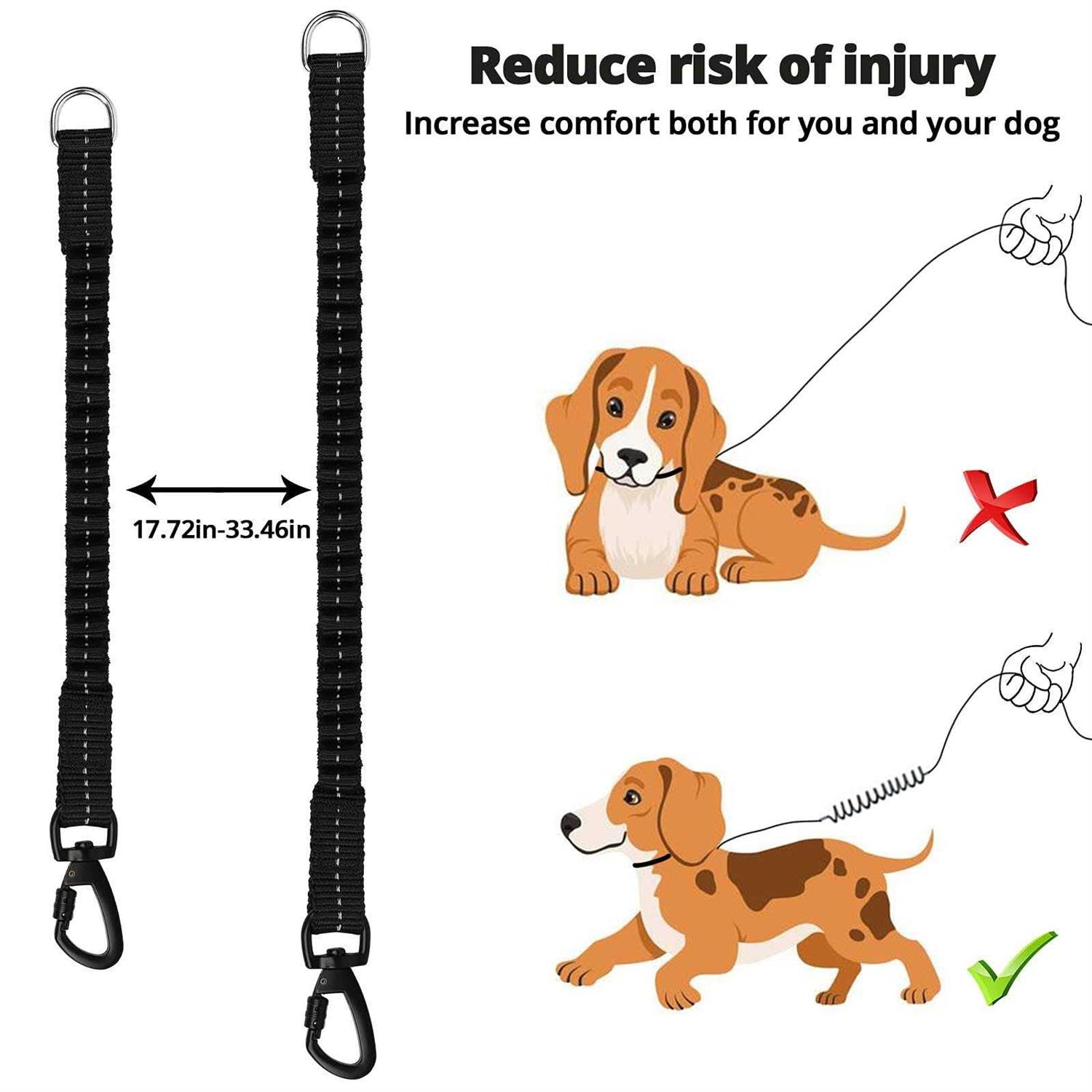 jenico Dog Leash 34561015203050100150FT Heavy Duty Leash with Swivel Lockable Hook and ,Reflective Threads Bungee Dog Leash comfortab - Healthber