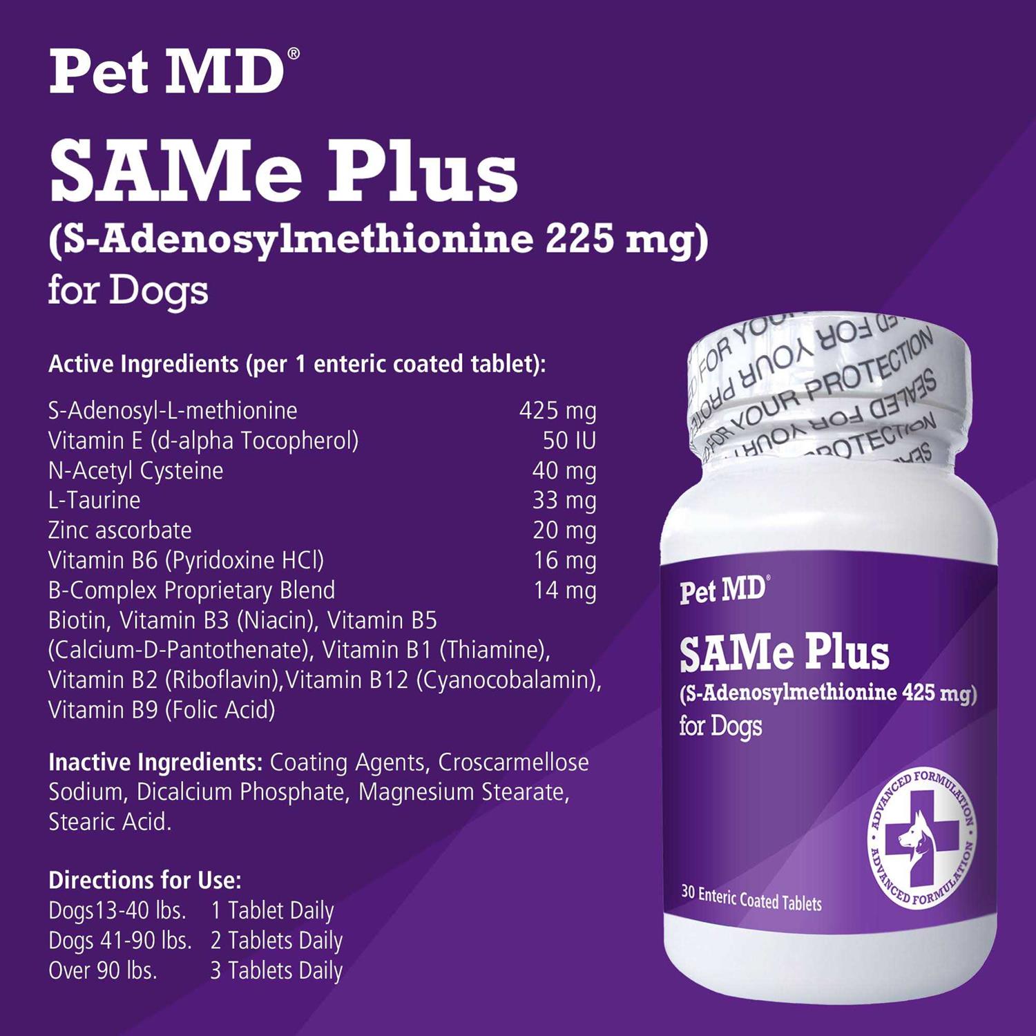 Pet MD Same Plus Liver Support Dog Supplement - Healthber