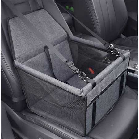 Wodondog Pet Car Seat Booster for Dogs Travel Car Carrier Basket with Clip-on Safety Leash Dog Car Seat Black, Size: One size - Healthber