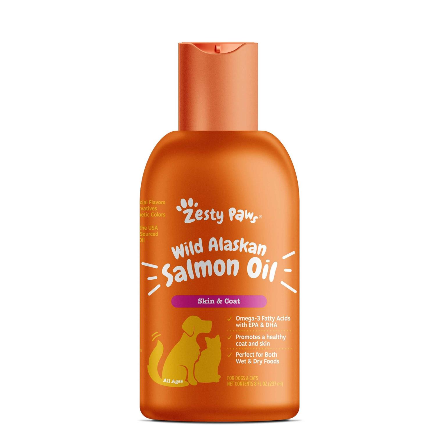 Zesty Paws Wild Alaskan Salmon Oil for Dogs & Cats - Healthber