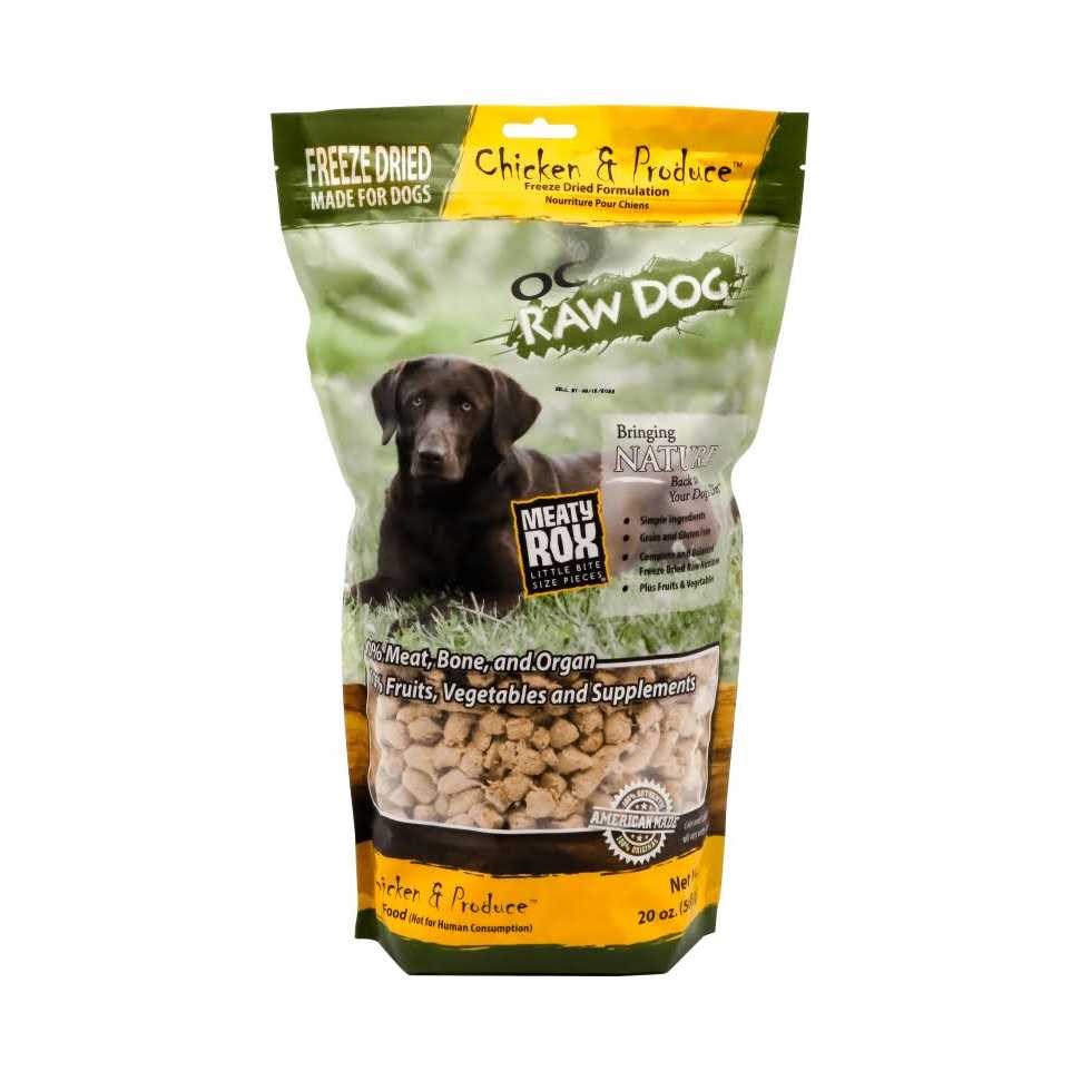 OC Raw Freeze-Dried Chicken & Produce Sliders Dog Food - Healthber
