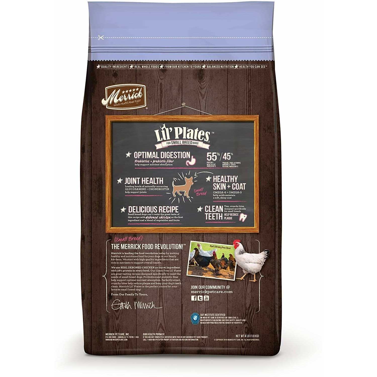 Merrick Lil’ Plates Grain Free Puppy Small Breed Real Chicken & Sweet Potato Dry Dog Food - Healthber