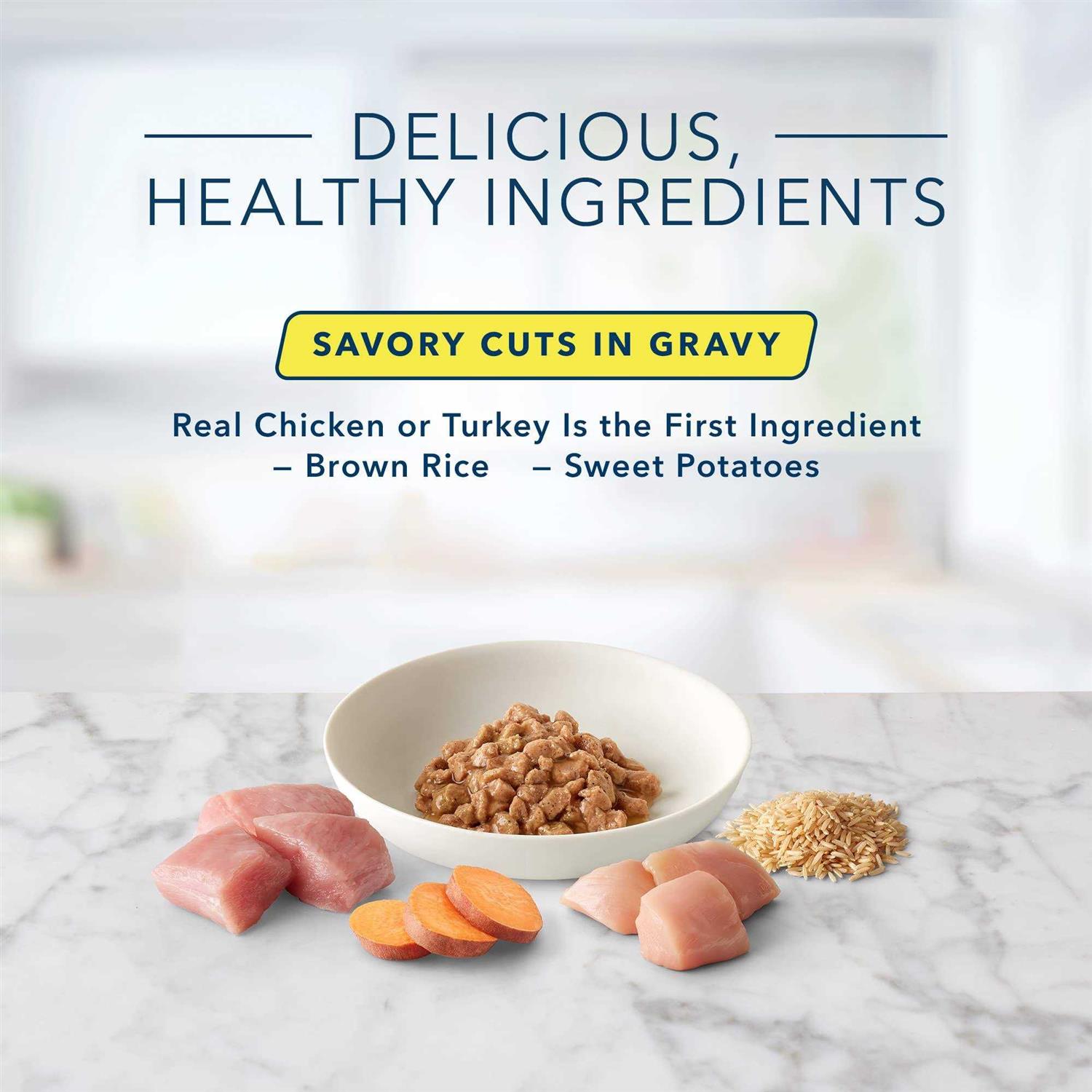 Blue Buffalo Tastefuls Savory Singles Adult Cuts in Gravy Wet Cat Food - Healthber