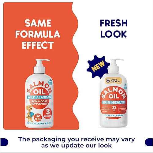 GoodGrowlies Omega 3 Alaskan Salmon Oil for Dogs Dry & Itchy Skin Relief + Allergy Support - Healthber