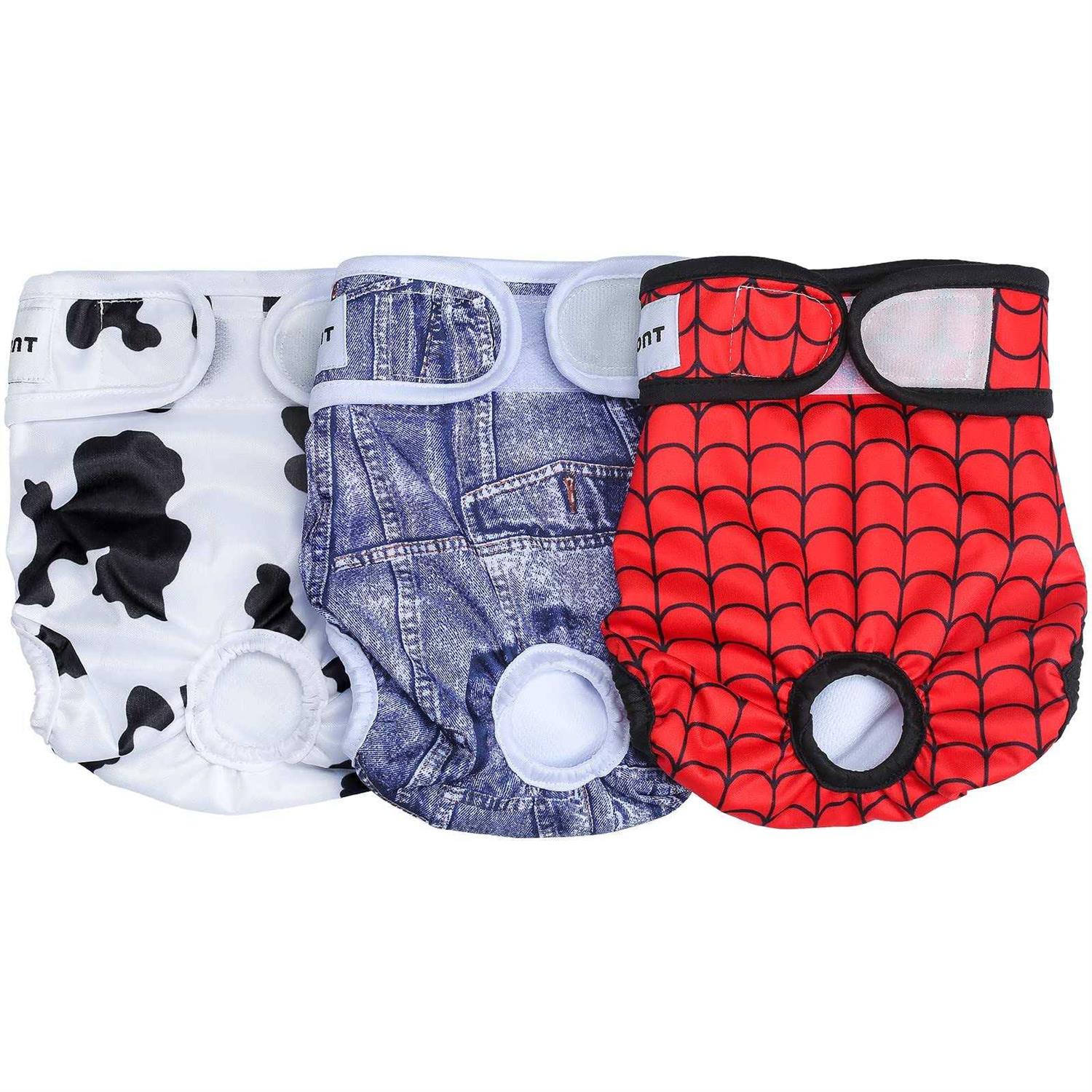 Avont 3 Pack Washable Female Dog Diapers Premium Reusable Highly Absorbent Doggie Diapers Wraps Durable Dog Diaper Cover - Healthber