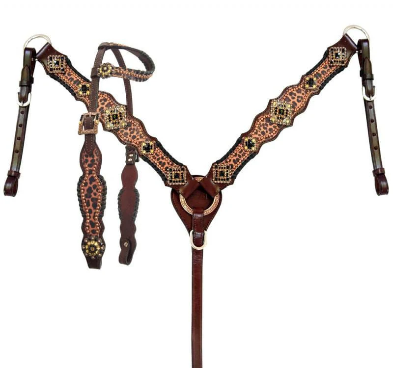 Showman Cheetah & Buckstitch Tack Set - Healthber
