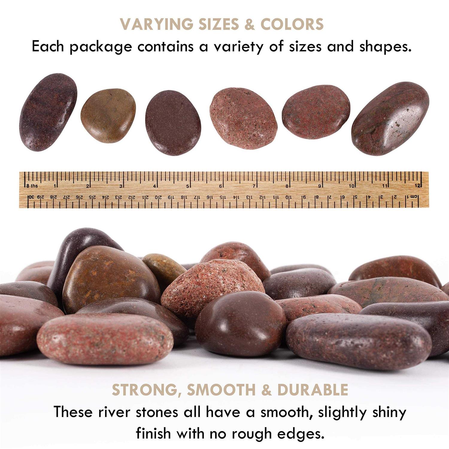 Galashield River Rocks Pebbles for Plants Natural Decorative Polished Stones for Planters Succulent Rocks Aquarium Gravel - Healthber