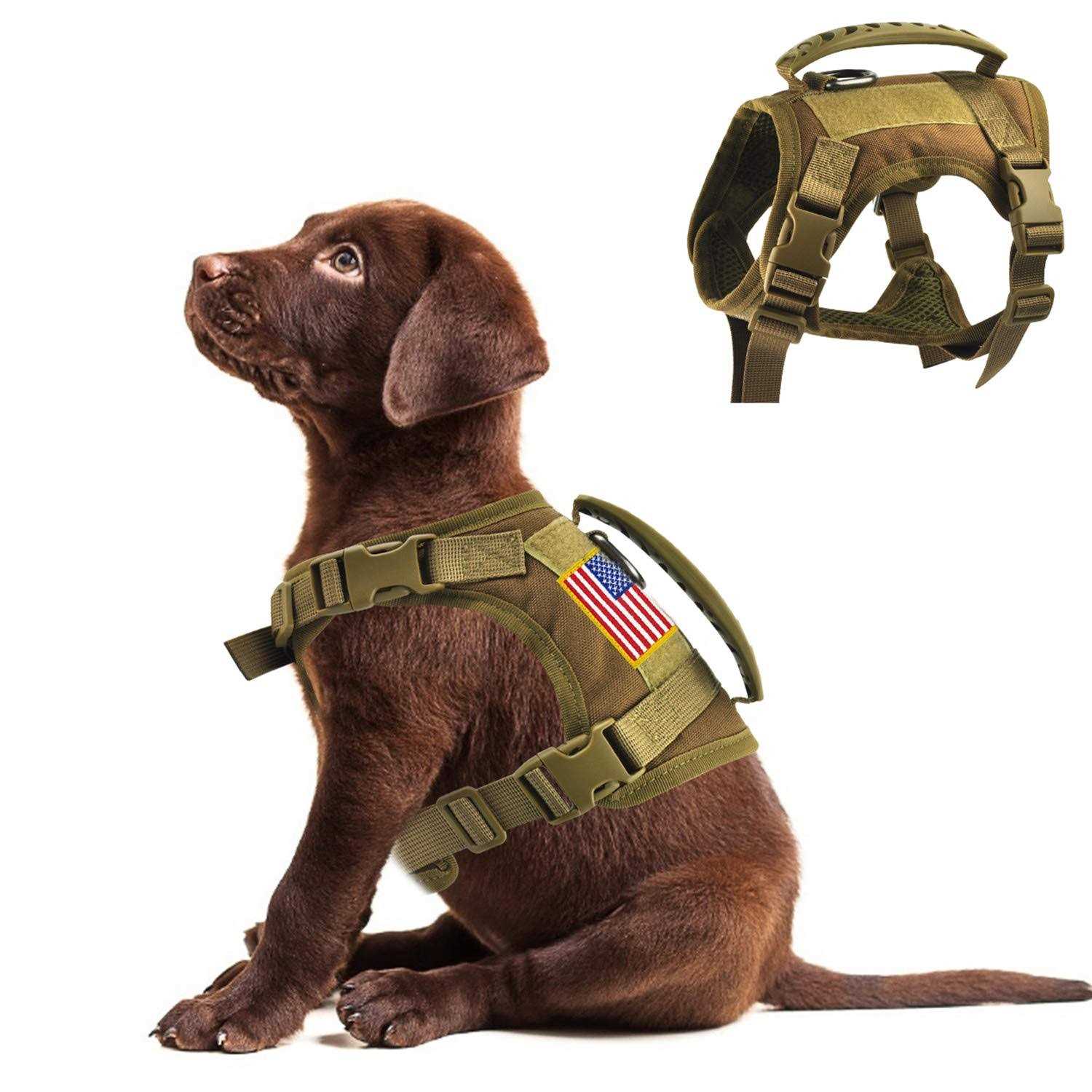 Hanshengday Tactical Service Dog Vest Harness Outdoor Training Handle Water-Resistant comfortable Military Patrol K9 Dog Harness with Handle - Healthber