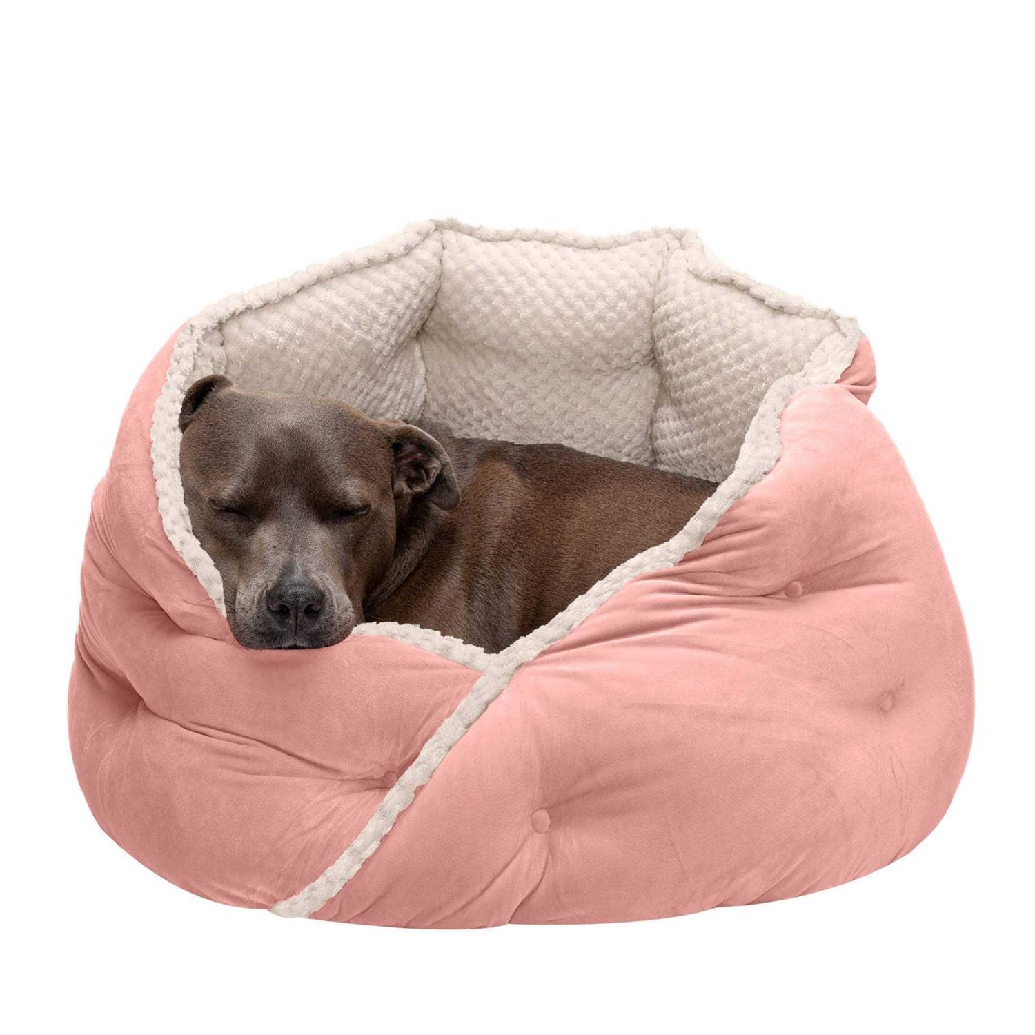 FurHaven Minky Faux Fur Velvet Calming Hug Bed - Healthber