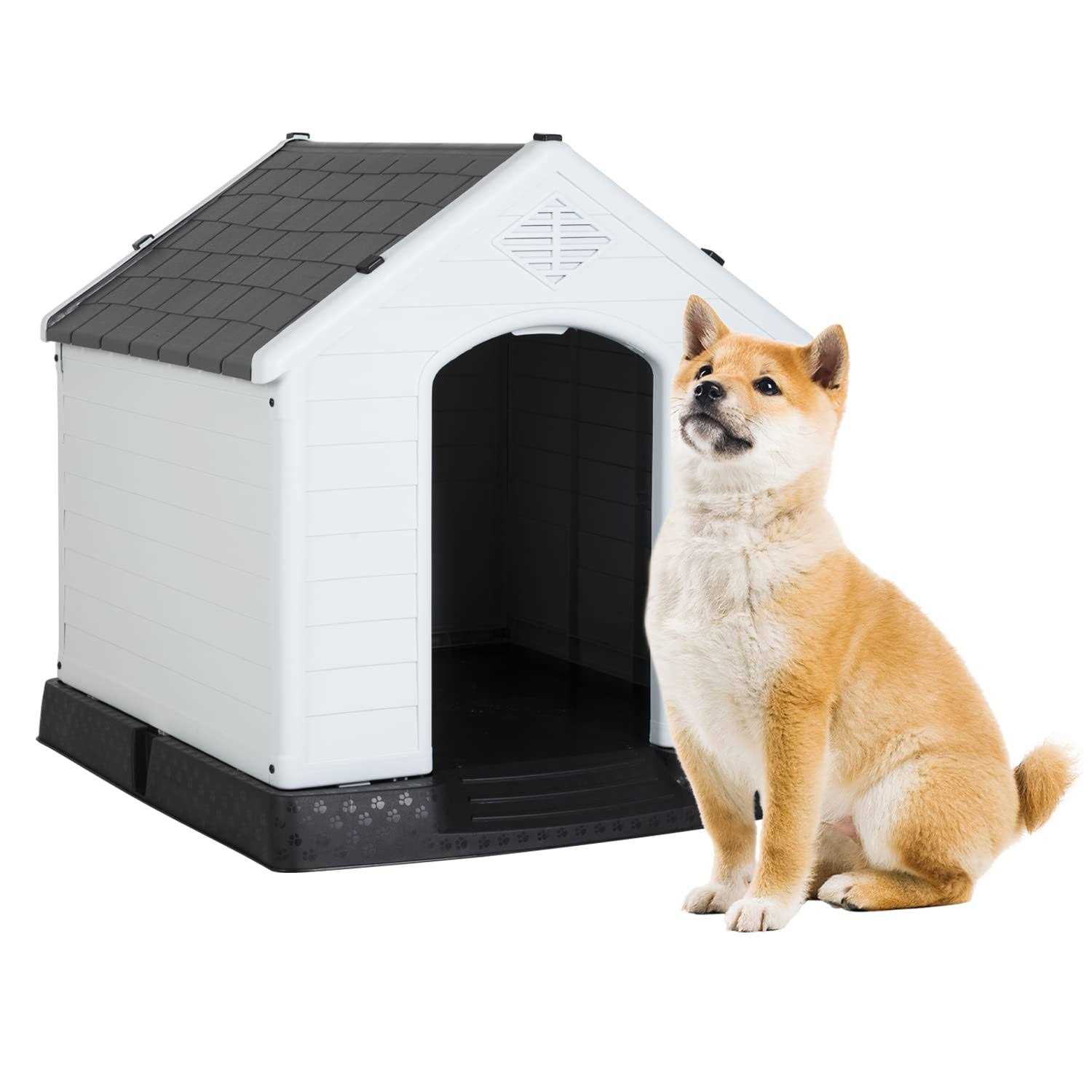 Bestpet Large Dog House Insulated Kennel Durable Plastic Dog House for Small Medium Large Dogs Indoor Outdoor Weather & Water Resistant Pet - Healthber
