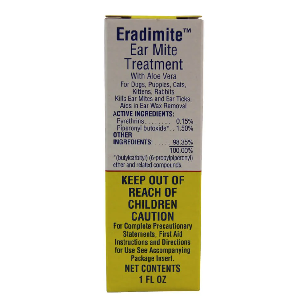 Ear Mite Treatment for Dogs, Puppies, Cats, Kittens and Rabbits, 1 fl oz - Healthber