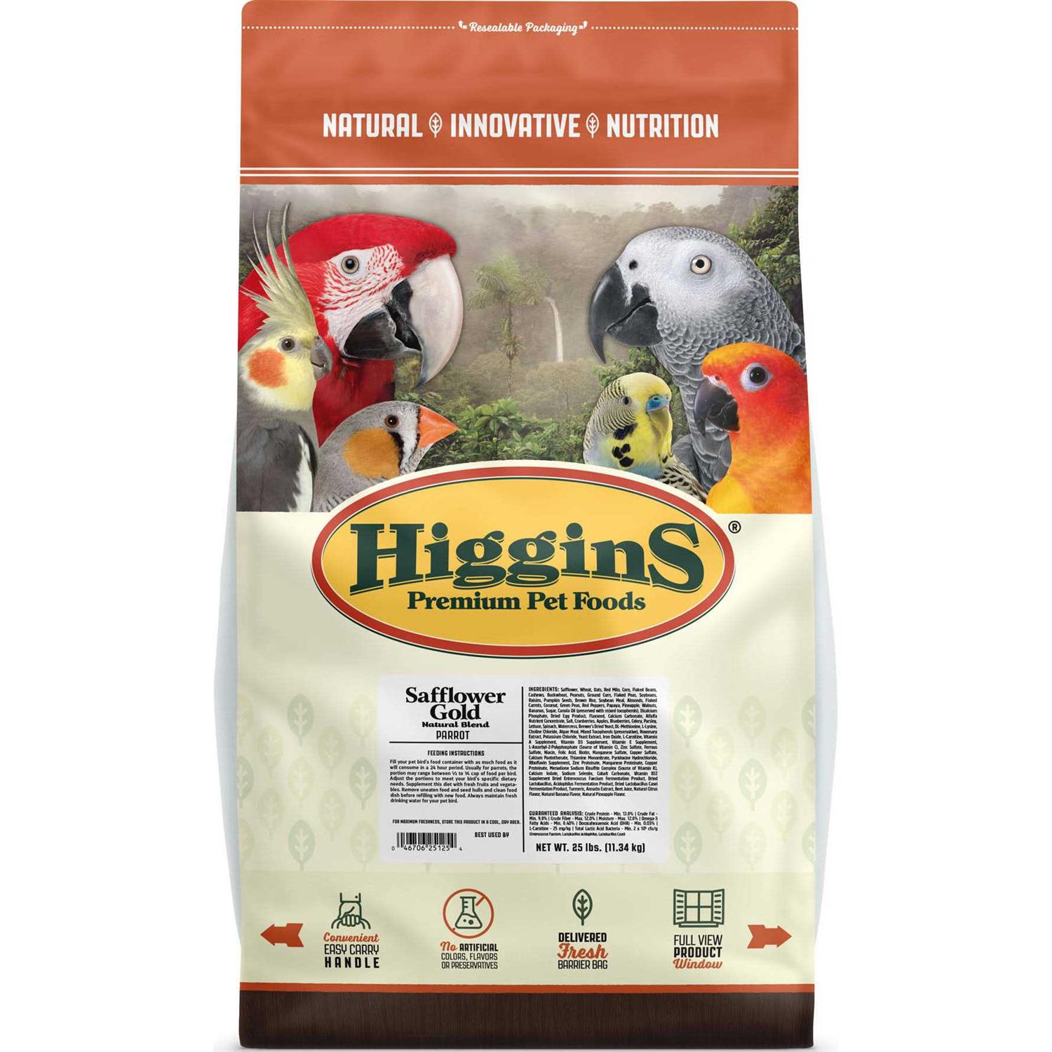 Higgins Safflower Gold Parrot Food - Healthber