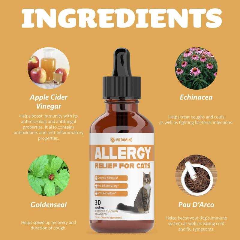 iVitamins Allergy Relief for Cats Helps to Naturally Support Allergy & Itch Relief for Cats - Healthber