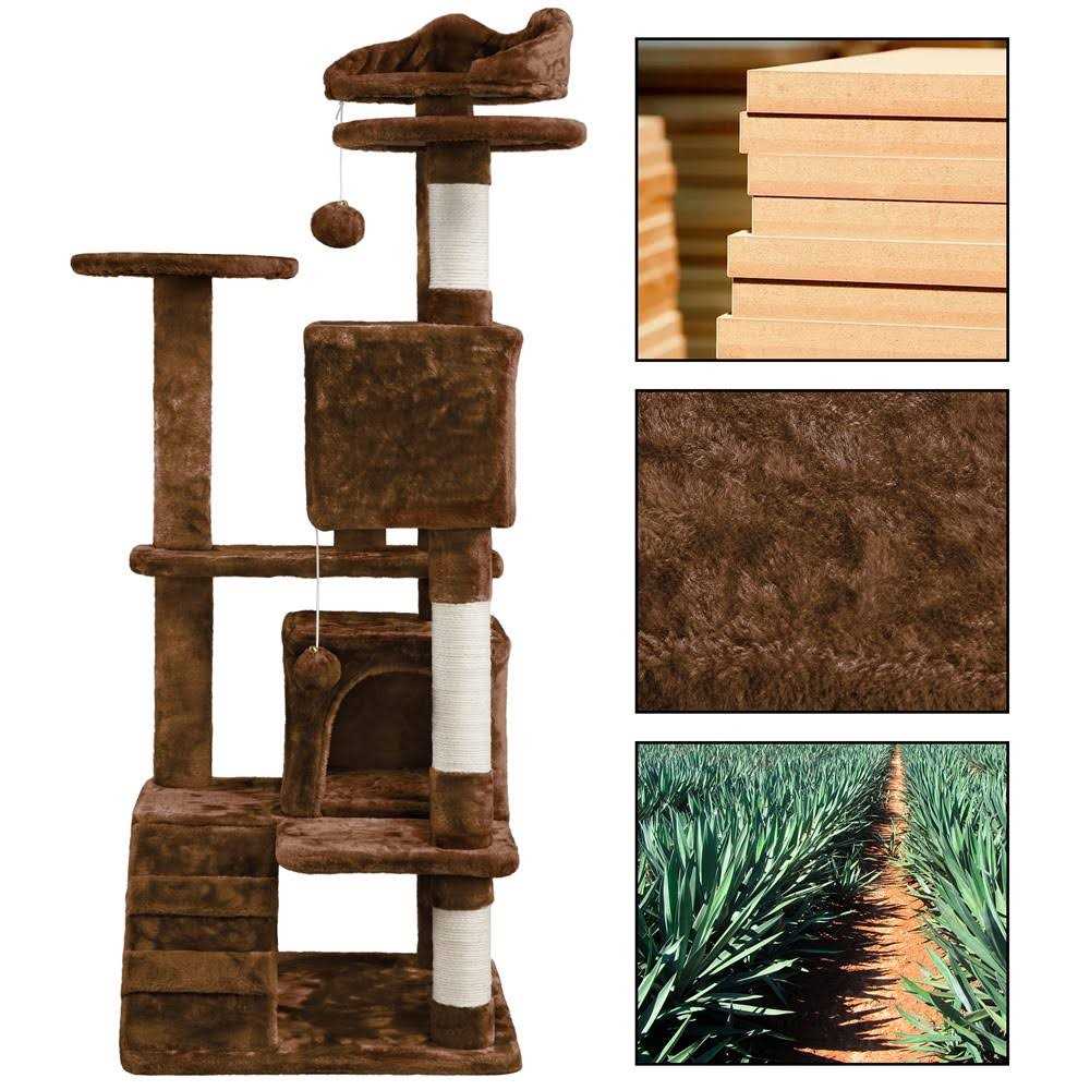 Yaheetech 54H Cat Tree with 2 Condos for Kittens Small Cats - Healthber