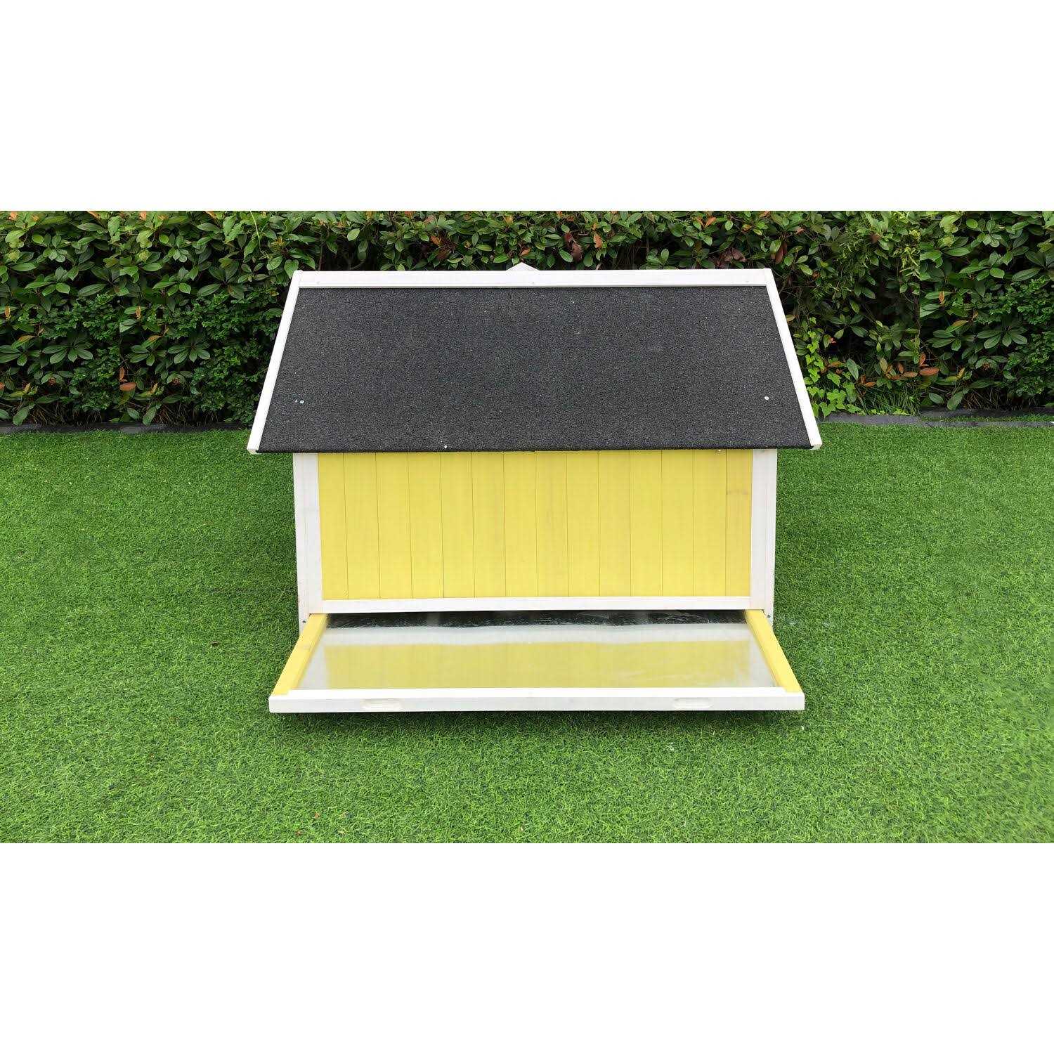 Hanover Outdoor Wooden Chicken Coop with Ramp Large Wire Mesh Run - Healthber