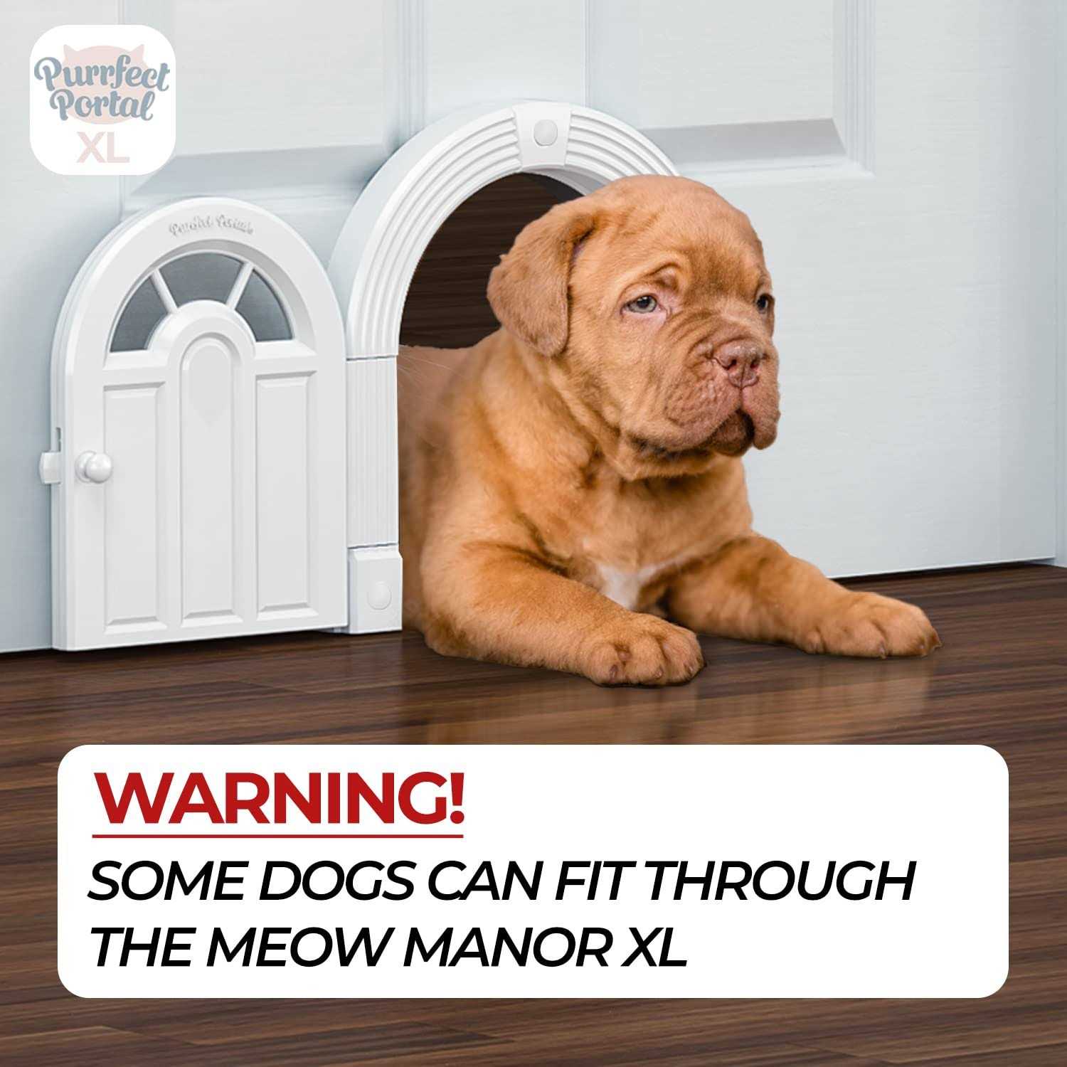Purrfect Portal Cat Door Interior Door Meow Manor Extra Large Pet Door 10.25 x 11 No-Flap Cat Door Interior Door for Cats up to 30 lbs - Healthber
