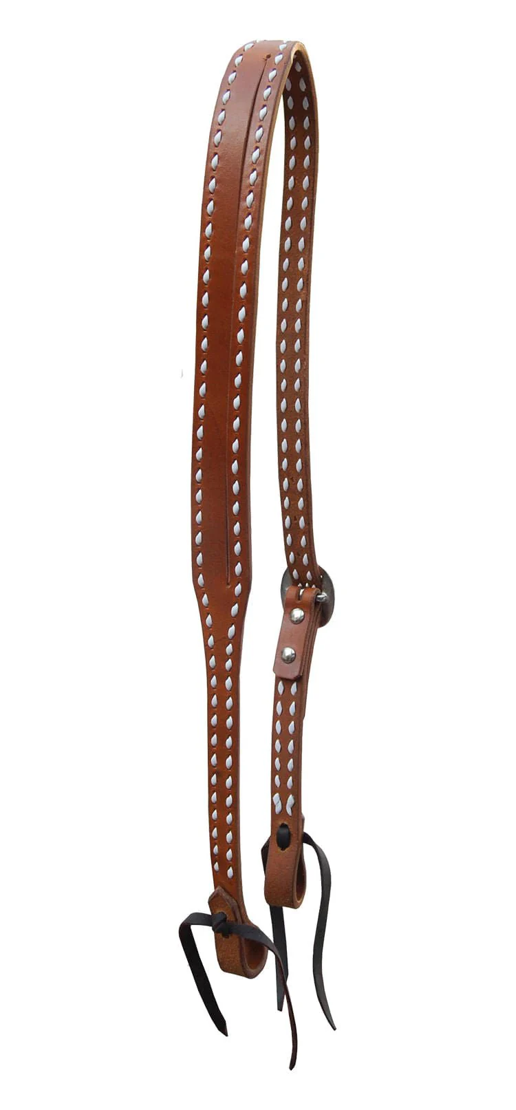 Oxbow Tack Split Ear Harness Leather Headstall with Buckstitch - Healthber