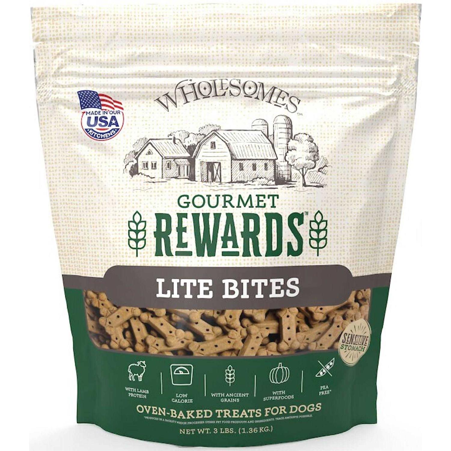 Wholesomes Rewards Lite Bites Dog Biscuits 3lbs - Healthber