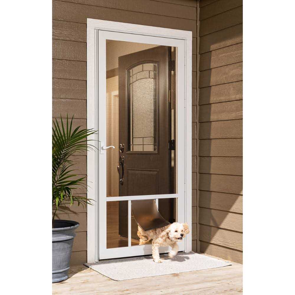 LARSON Pet Breeze 32-in x 81-in Brown Aluminum Hinged Screen Door - Healthber