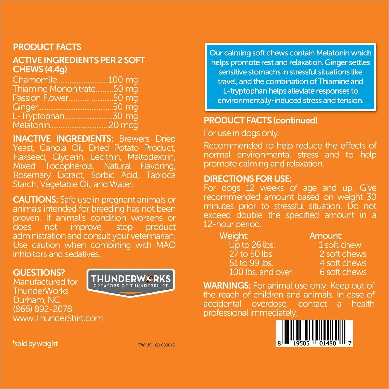 ThunderWunders Calming Dog Chews - Healthber