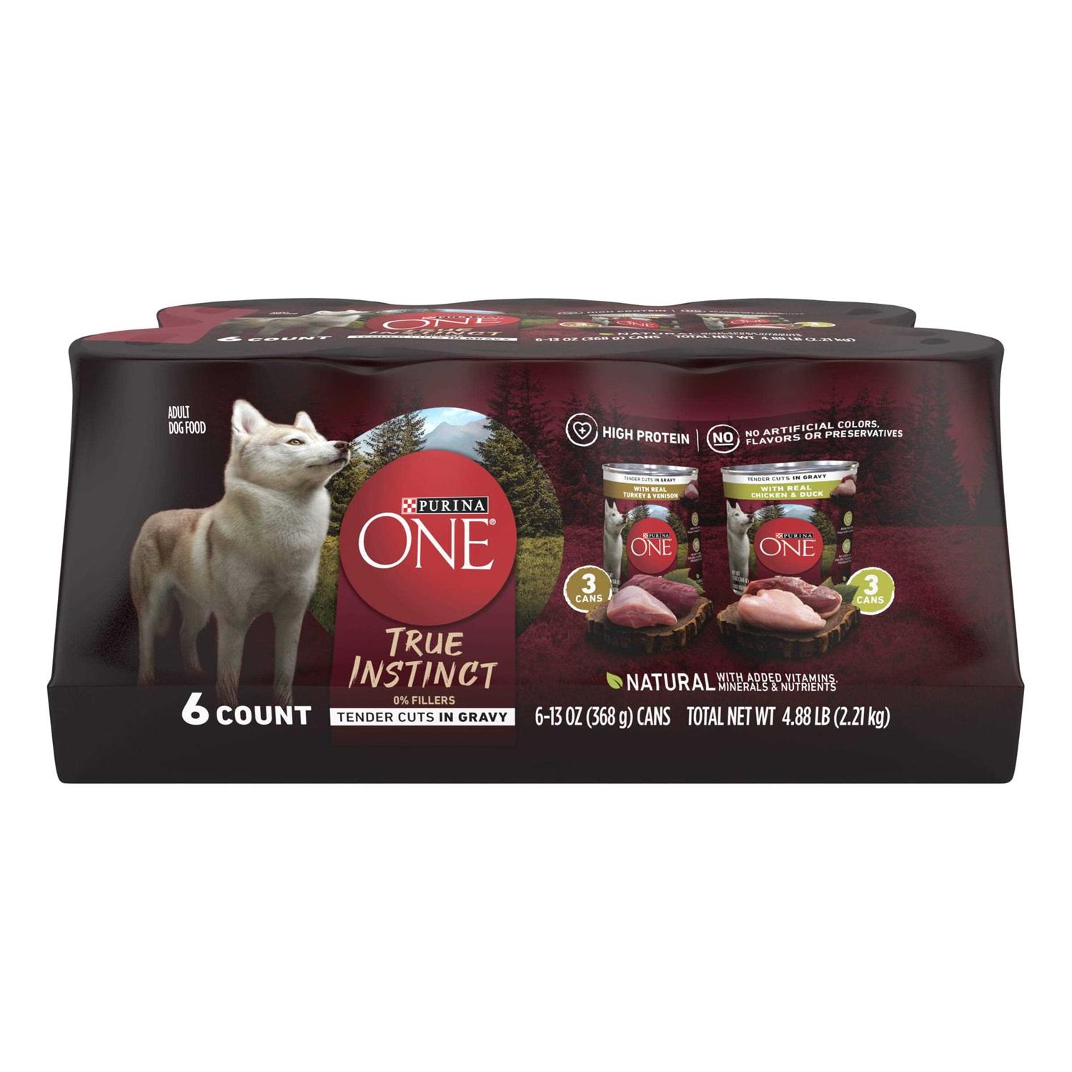 Purina ONE True Instinct Tender Cuts in Gravy Wet Dog Food Variety Pack - Healthber