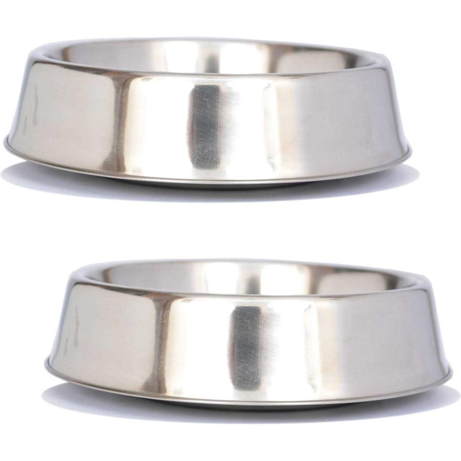 Iconic Pet 2 pack Anti Ant Stainless Steel Non Skid Pet Bowl for Dog or Cat - Healthber